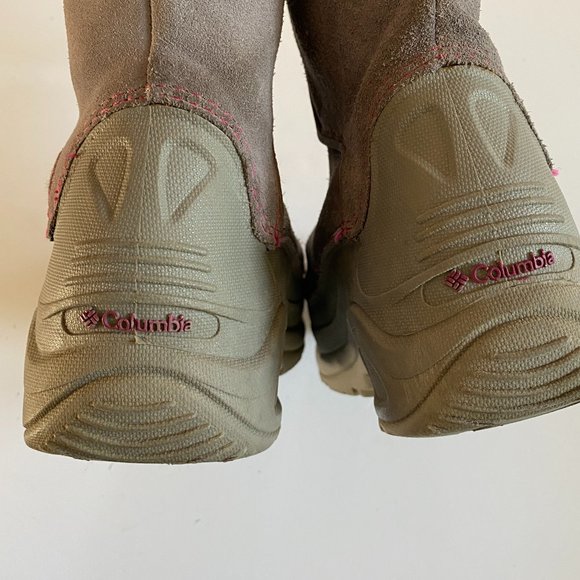 Columbia girl's size 3 omni-heat lined winter boots w/ front zipper in grey EUC - Picture 6 of 11